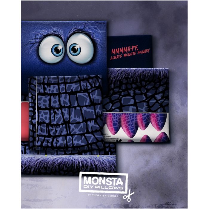 Swafing DIY-Panel Monsta Pillow Blau by Thorsten Berger