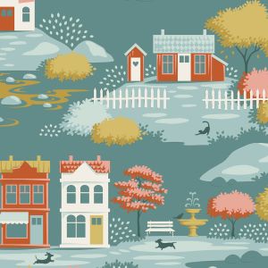 Tilda Village Life Village Teal