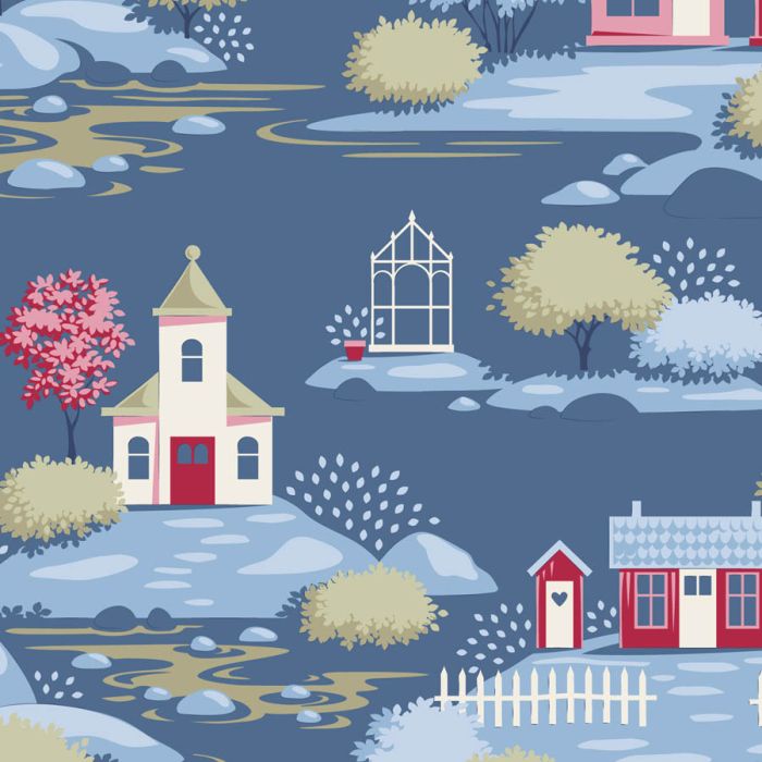 Tilda Village Life Village Blue