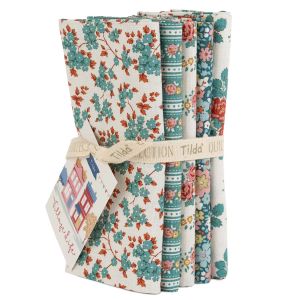 Tilda Fat Quarter Bundle Village Life Petrol Teal