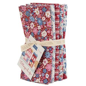 Tilda Fat Quarter Bundle Village Life Burgundy