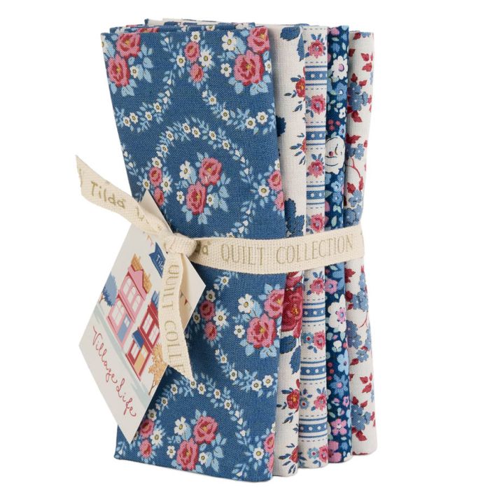 Tilda Fat Quarter Bundle Village Life Blue