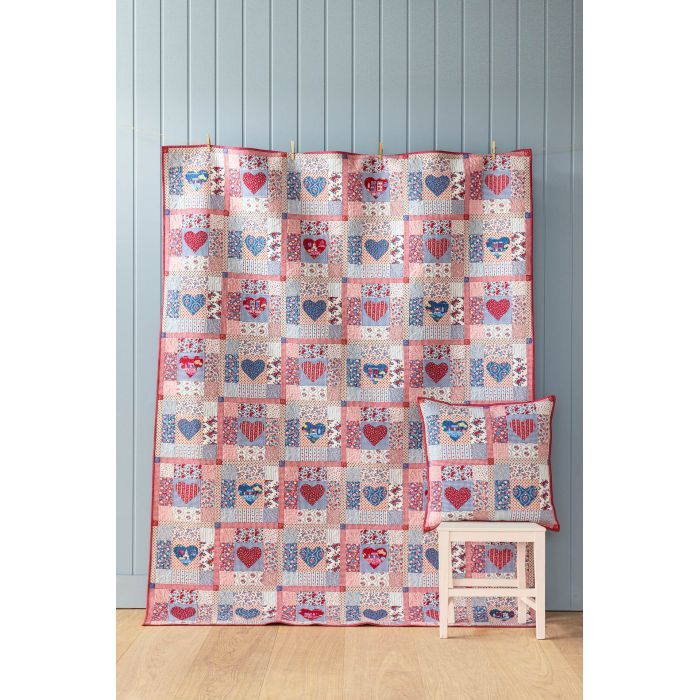 Tilda Quilt Kit Heart of the Village Quilt Blue Burgundy