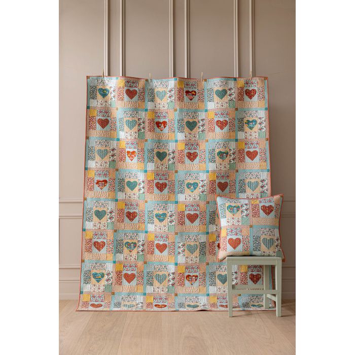 Tilda Quilt Kit Heart of the Village Quilt Rust Teal