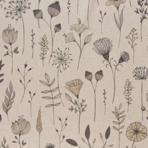 Swafing Dekostoff Amar beige mit großen Blumen und Blättern