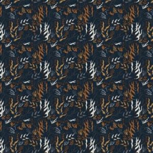 Figo Fabrics Calm Waters Sea Weed Navy