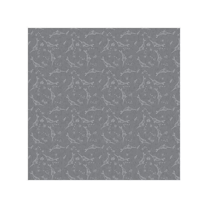 Figo Fabrics Calm Waters Narwhals Gray