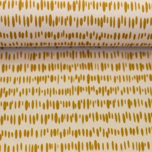 Swafing Canvas Bloom + Berry kleine Striche Gold by Lausemia Design