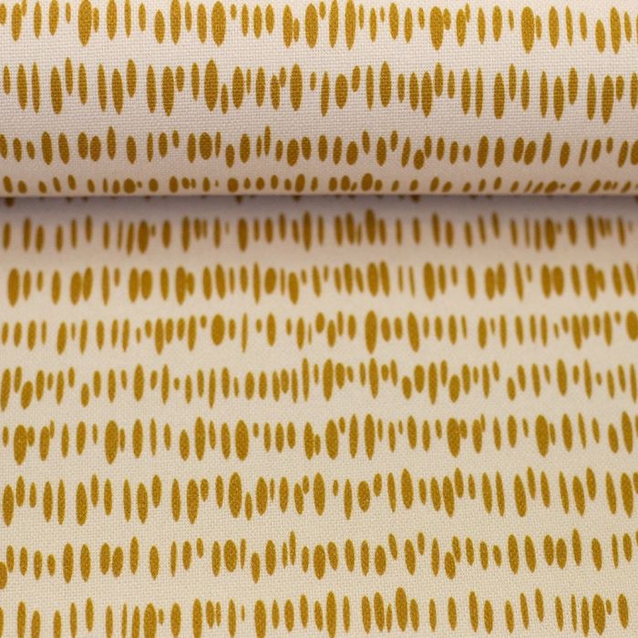 Swafing Canvas Bloom + Berry kleine Striche Gold by Lausemia Design