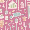 Tilda Farm Tools pink mit bunten Gartenwerkzeugen