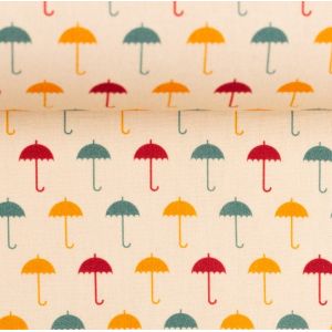 Swafing Webware Timo naturweiß mit bunten Regenschirmen