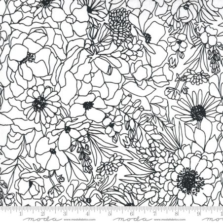Moda Fabrics Illustrations Modern Florals weiß