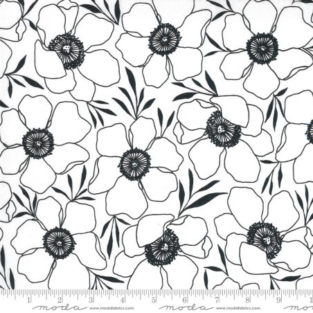 Moda Fabrics Illustrations Moody Florals weiß