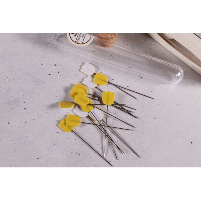 Tulip Hiroshima Stecknadeln mit Zellulosekopfe Tulpe gelb