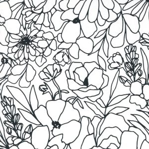 Moda Fabrics Illustrations Canvas Modern Florals weiß