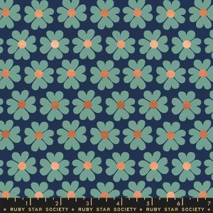 Ruby Star Society Unruly Nature Heart Flowers Navy