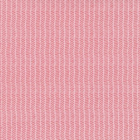 Moda Fabrics Love Note Herringbone Blender Stripe Tea Rose