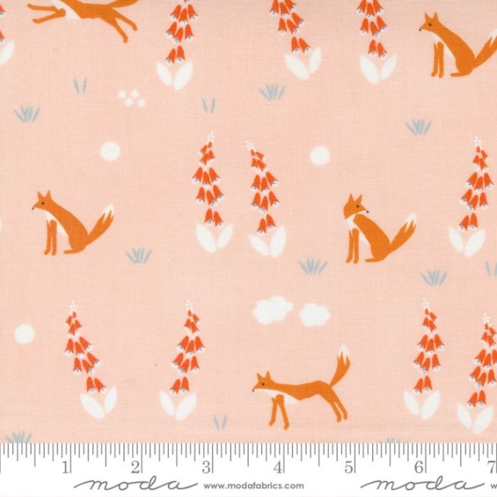Moda Fabrics Meander Foxes Blush mit Füchsen