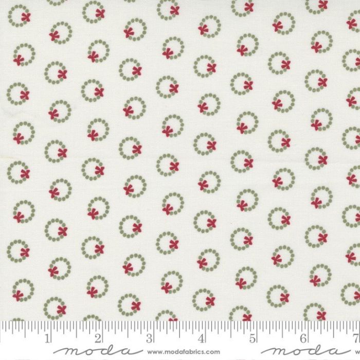 Moda Fabrics Christmas Eve Wreath Dot Snow