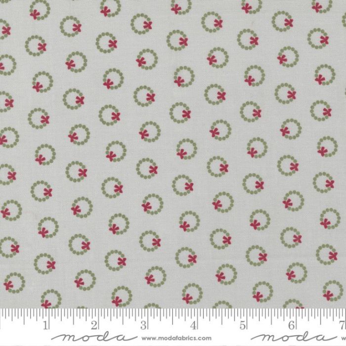 Moda Fabrics Christmas Eve Wreath Dot Silver