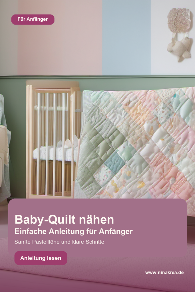 Pinterest Pin zu Baby-Quilt nähen: sanfte Pastelltöne für Anfänger