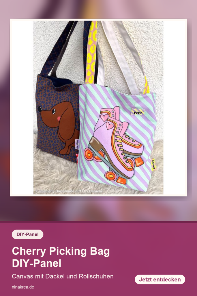 Cherry Picking Bag DIY-Panel mit Dackel und Rollschuhen