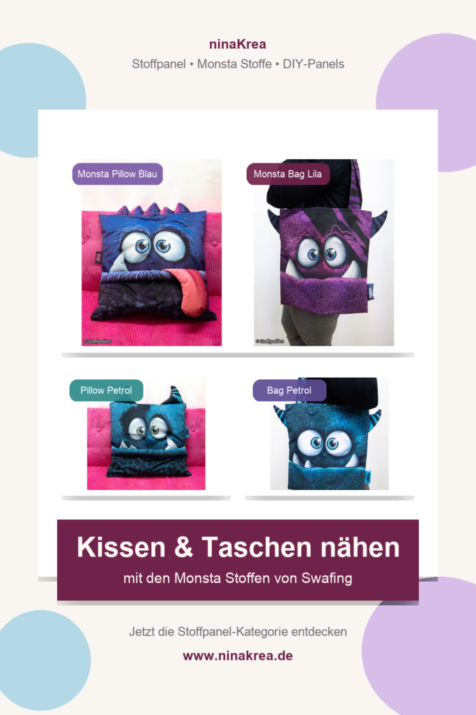 Monsta Stoffpanel für Kissen und Taschen nähen