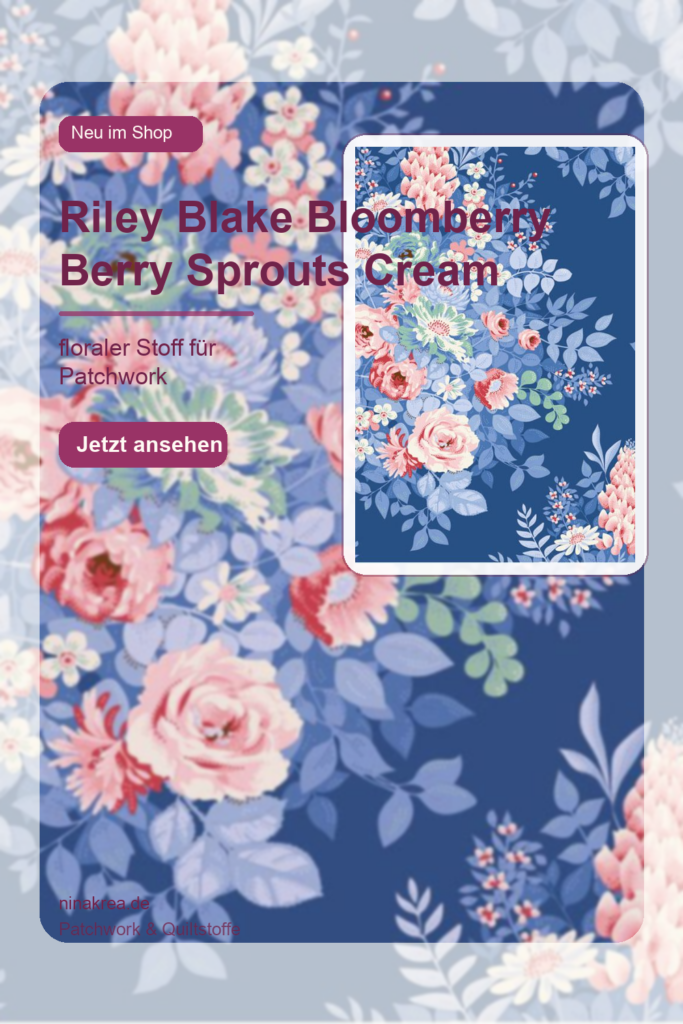 Pinterest Pin für Riley Blake Bloomberry Berry Sprouts Cream