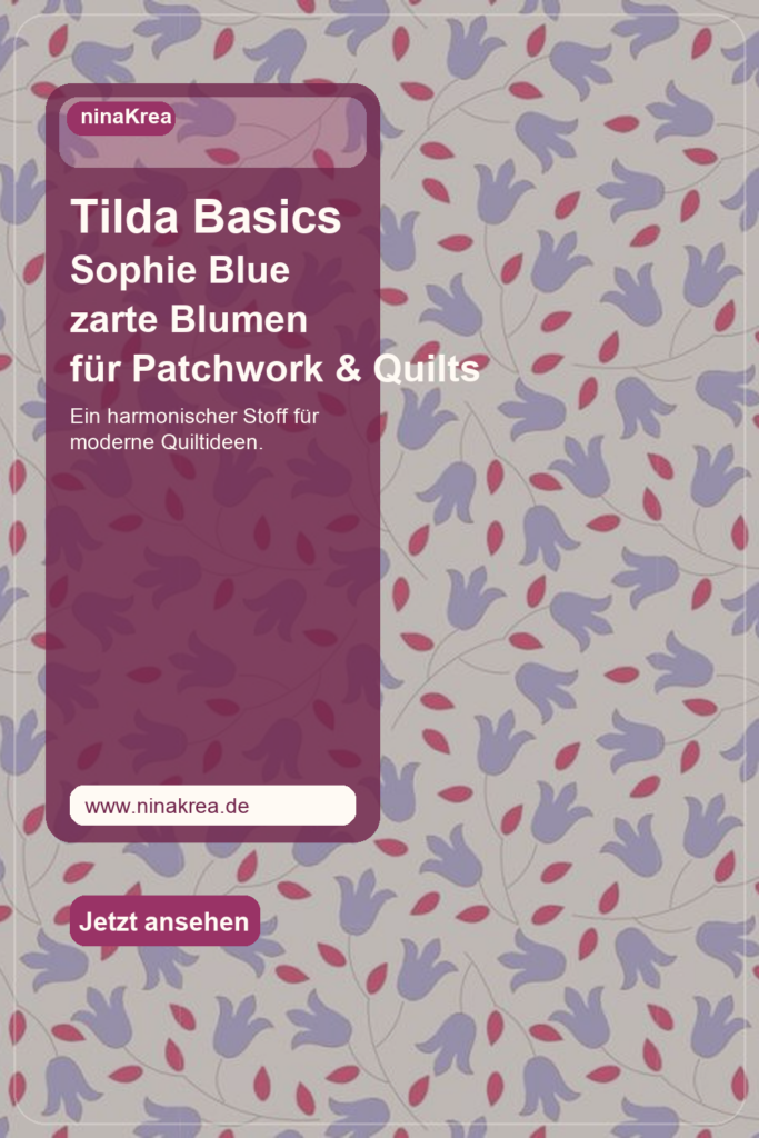 Tilda Basics Sophie Blue mit kleinen Blumen für Patchwork und Quilts