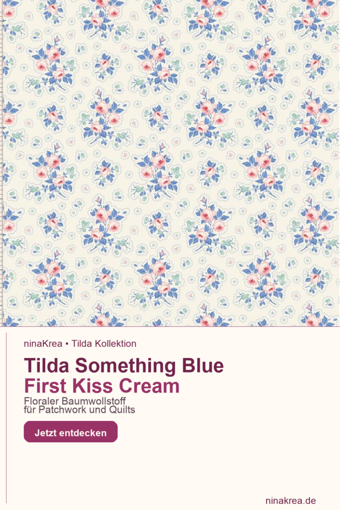 Tilda Something Blue First Kiss Cream für Patchwork und Quilts