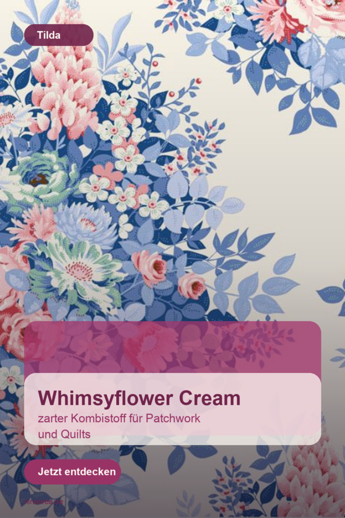 Tilda Something Blue Whimsyflower Cream für Patchwork und Quilts