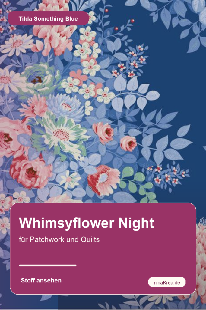 Pinterest Pin für Tilda Something Blue Whimsyflower Night