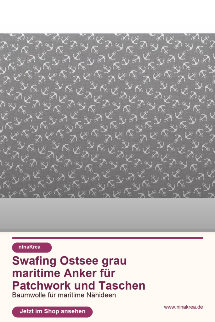 Swafing Ostsee grau: maritime Anker für Patchwork