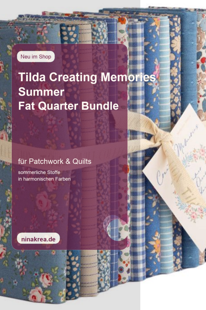 Pinterest-Grafik für Tilda Creating Memories Summer, Fat Quarter Bundle für Patchwork und Quilts