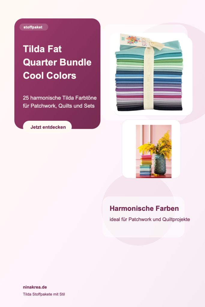 Tilda Fat Quarter Bundle Solids Cool Colors für Patchwork und Quilts