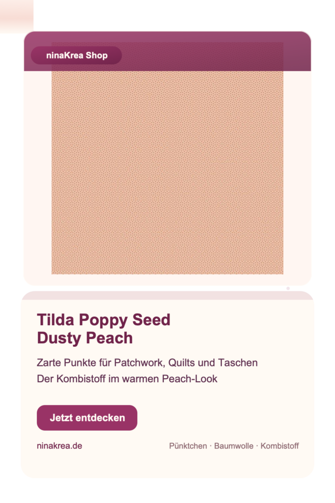 Pinterest Grafik zu Tilda Poppy Seed Dusty Peach