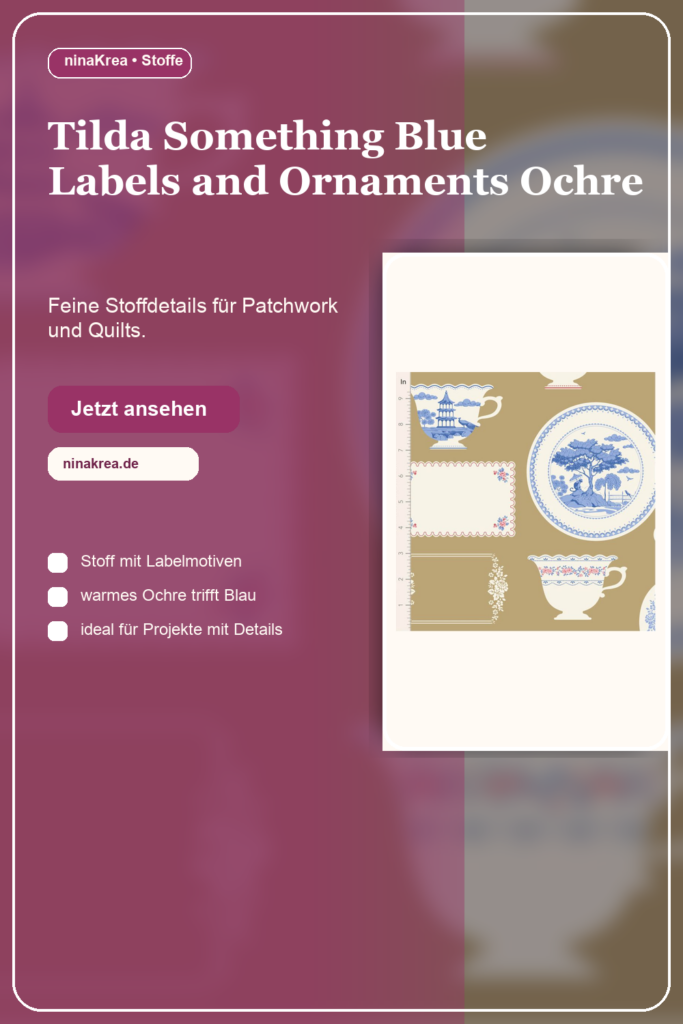 Pinterest Pin für Tilda Something Blue Labels and Ornaments Ochre