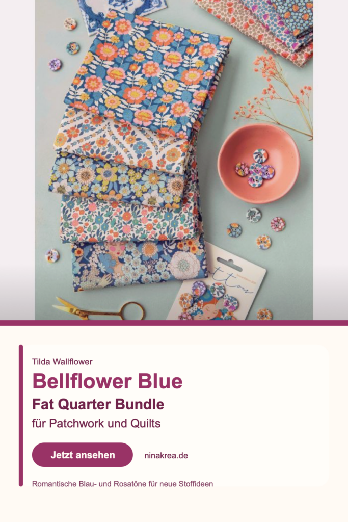 Tilda Wallflower Blue: Fat Quarter Bundle für Patchwork