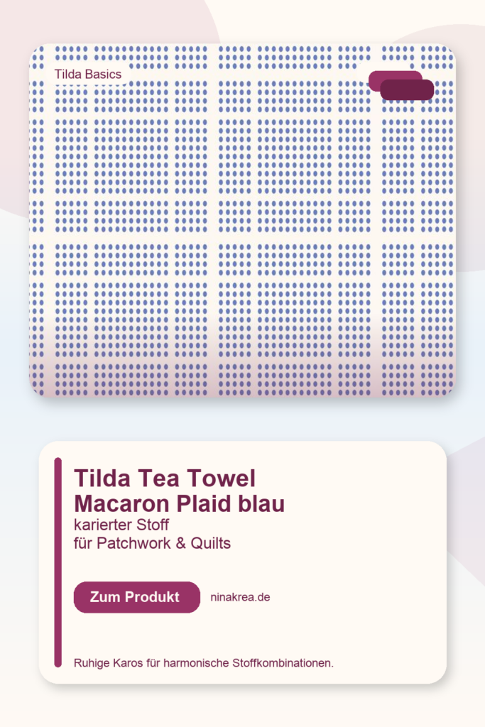 Pinterest-Grafik zu Tilda Tea Towel Macaron Plaid blau von ninaKrea