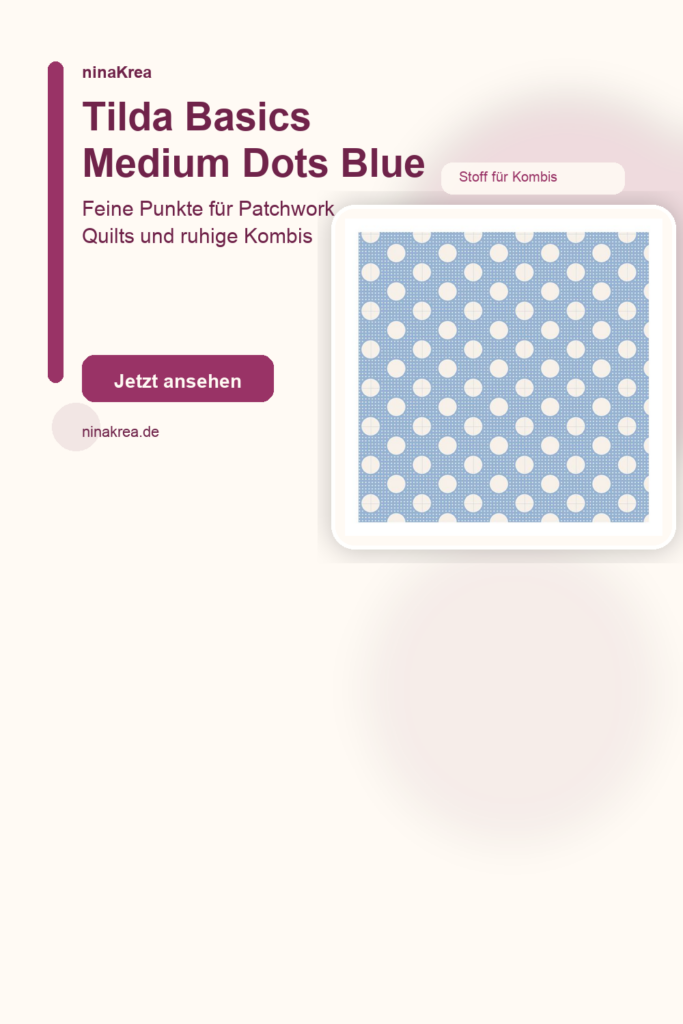 Pinterest Pin für Tilda Basics Medium Dots Blue mit Punkten