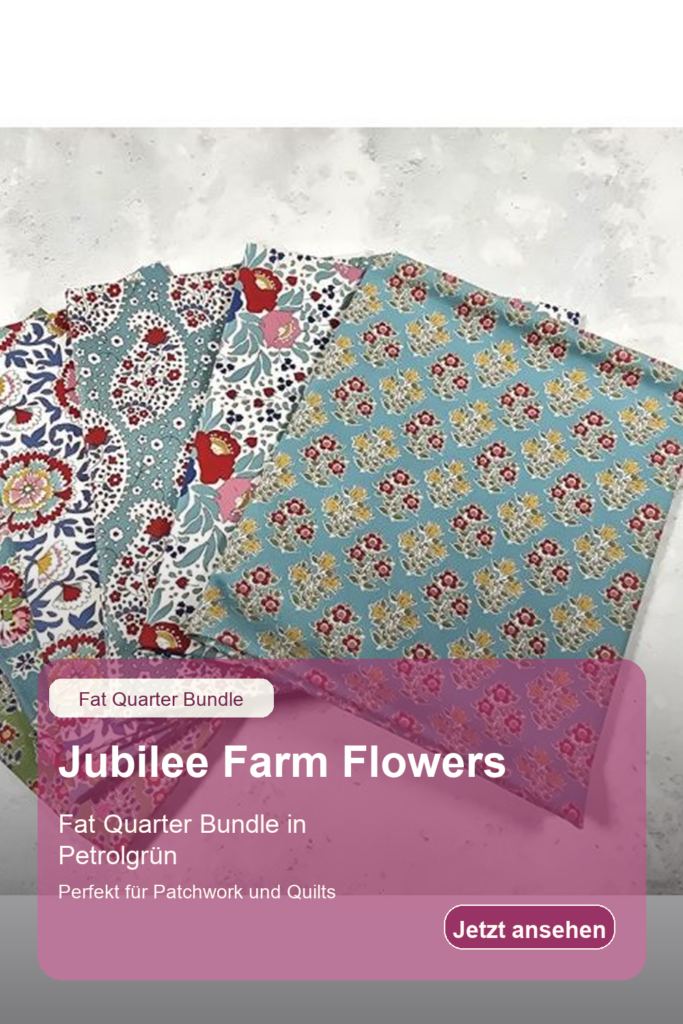 Tilda Jubilee Farm Flowers: Fat Quarter Bundle in Petrolgrün