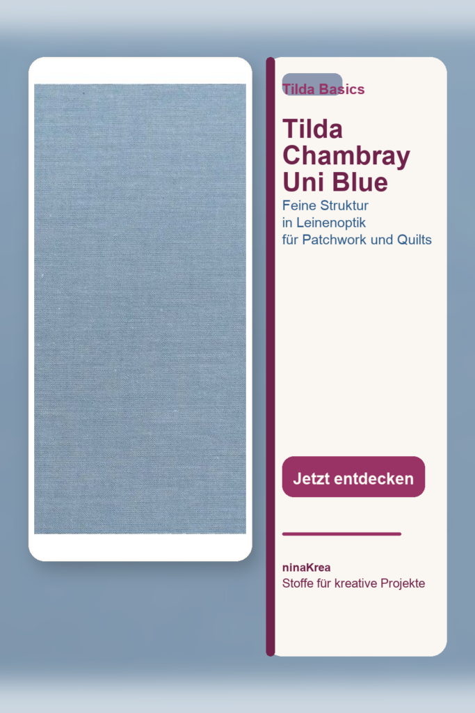 Pinterest Pin für Tilda Chambray Uni Blue